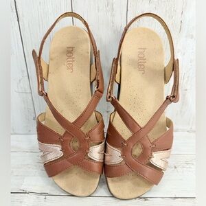 Hotter comfort concept Women's Shoes Brown Leather Summer Strappy Sandals Sz 8